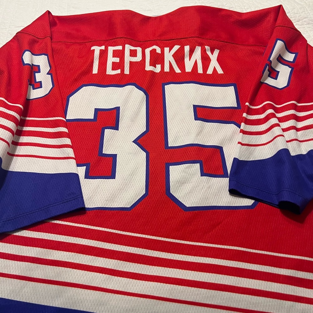 Vintage Poccha Russian National Ice Hockey #35 Mesh Hockey Jersey Rare - Picture 6 of 11